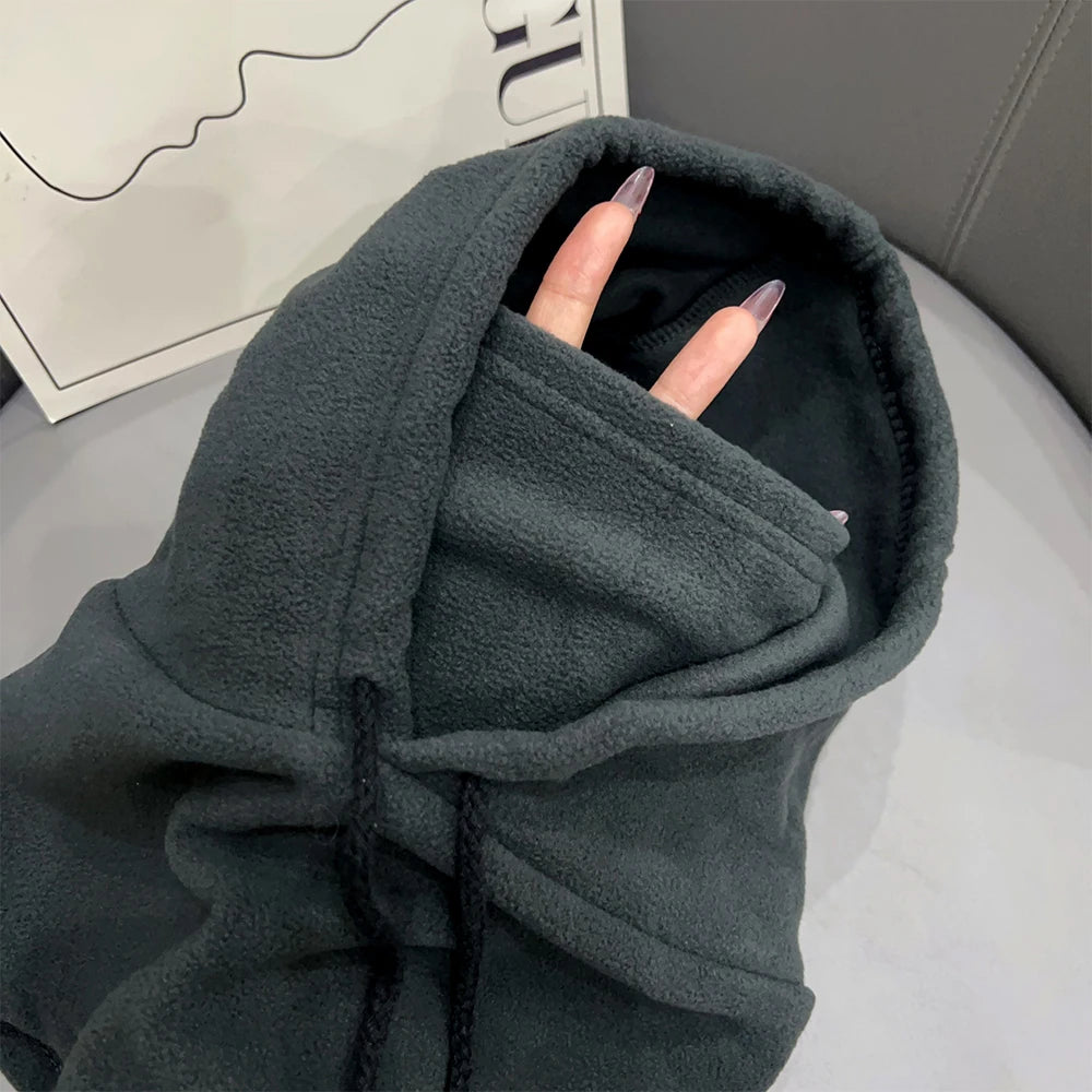 Winter Thermal Fleece Hat Hooded Outdoor Windproof Cold Warm Skiing Sport Men Women Neck Warmer Cycling Face Mask Masked Caps