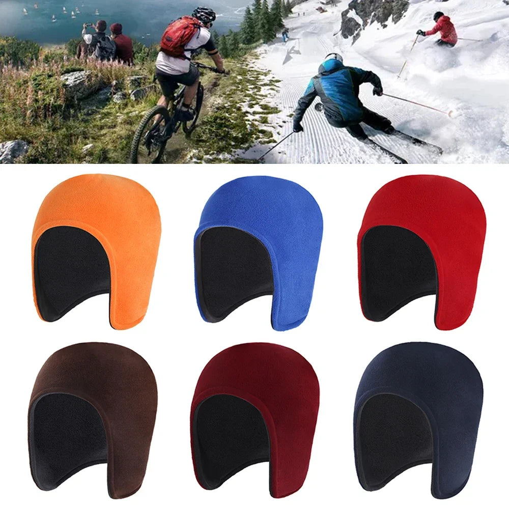 Winter Outdoor Cycling Hat Polar Fleece Windproof Ear Protection Earmuffs Sports Headgear Warm Caps Hiking Riding Caps
