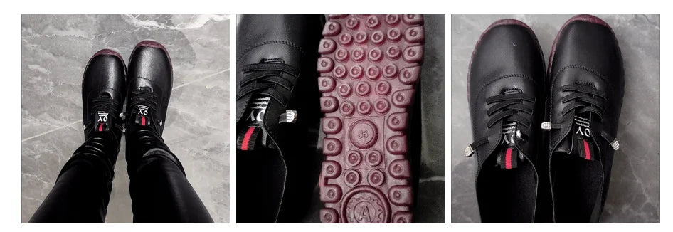 Spring Shockproof Orthopedic Shoes For Women Autumn Lace Up Flats Women's Loafers Ladies Comfort Moccasins Female Driver Shoes