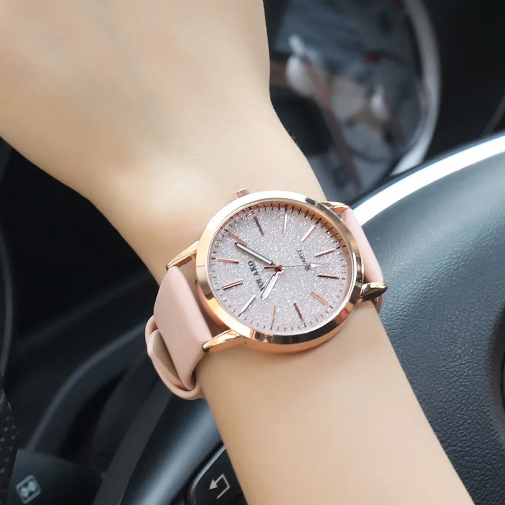 Women'S Fashion Quartz Simple Wristwatch Circular Dial Simple Scale Minimalist Elegant Ladies Watches Ladies Watch Gift