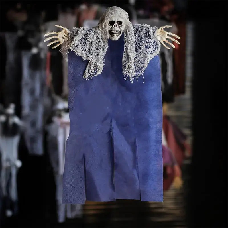 Halloween Parties DIY Decoration Prop Horror Scary Plastic Skulls Secret Haunted House Decorations Props Hanging Skeleton Ghosts