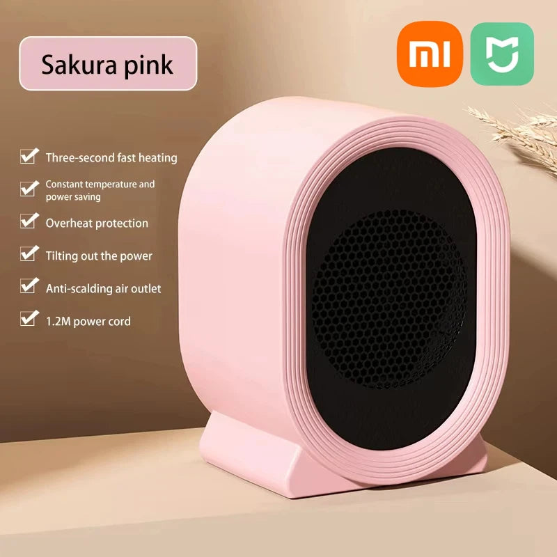 Xiaomi MIJIA Portable Desktop Electric Heater for Home and Office, Mini Warm Air Fan for Desk Use Foot Warmer for Cozy Comfort