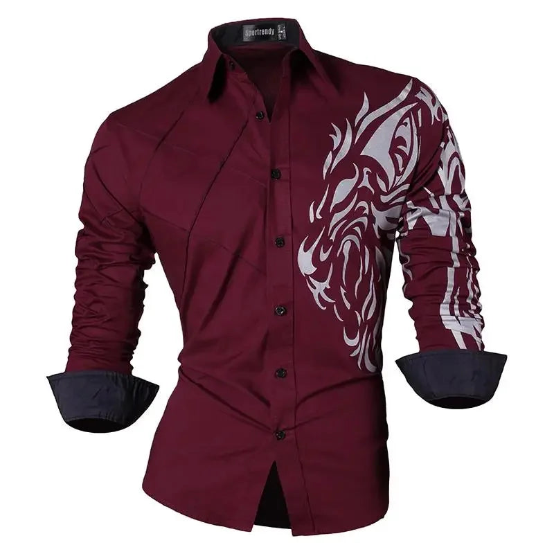 Men's long sleeved shirt, fashionable and luxurious casual shirt, high-quality and comfortable new men's top