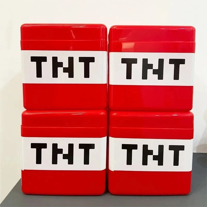 Kid Gifts TNT Storage Box Magnetic Building Block Desktop Toys Snack Block Storage Bucket Plastic Organizer Dust-proof Container