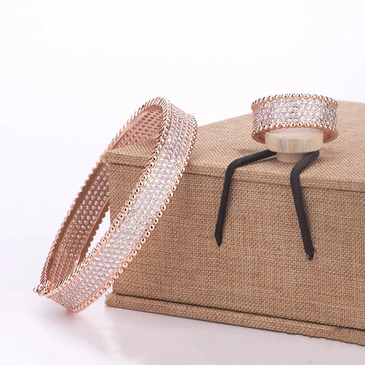 Fine Fashion Zirconia Jewelry Bracelets For Women Bracelet Rings Jewellery Sets