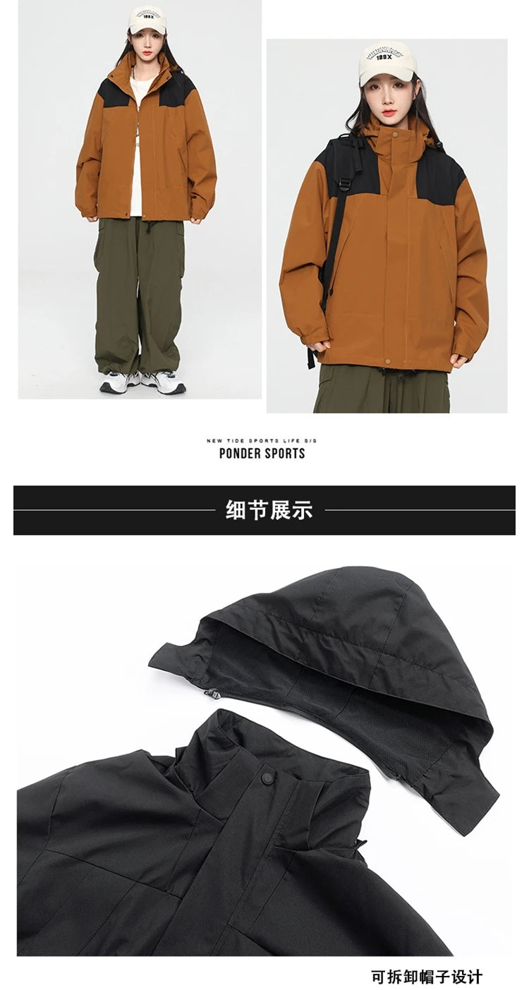 Outdoor Riding Jackets for Women Patchwork Waterproof Camping Coat Men Fishing Trekking Windbreaker Travel Jacket Women Clothing