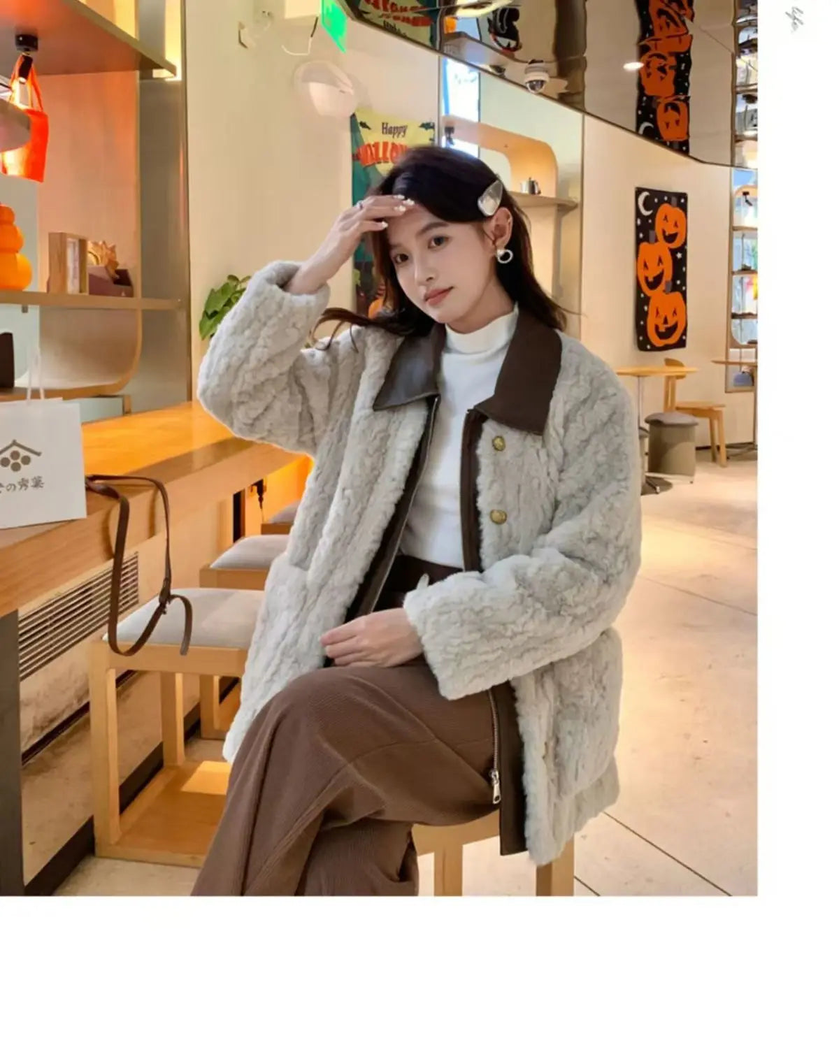 Women's Winter Jacket Little Fragrant Lamb Wool Coat Female Short Winter New Loose Thickened Mao Mao Top Cotton-padded Jacket