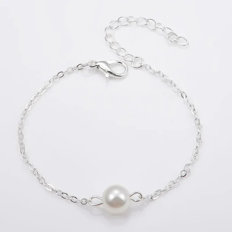 Delysia King Women's Single Pearl Bridesmaid Bracelet Girl Gift Party Simplicity Trendy Jewellery