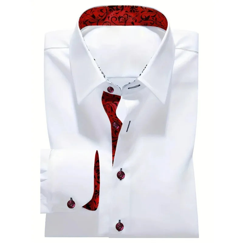 Men White Shirt Fashion Brand New Solid Color Long Sleeve Smart Casual Elastic Four Season Male Business Shirt
