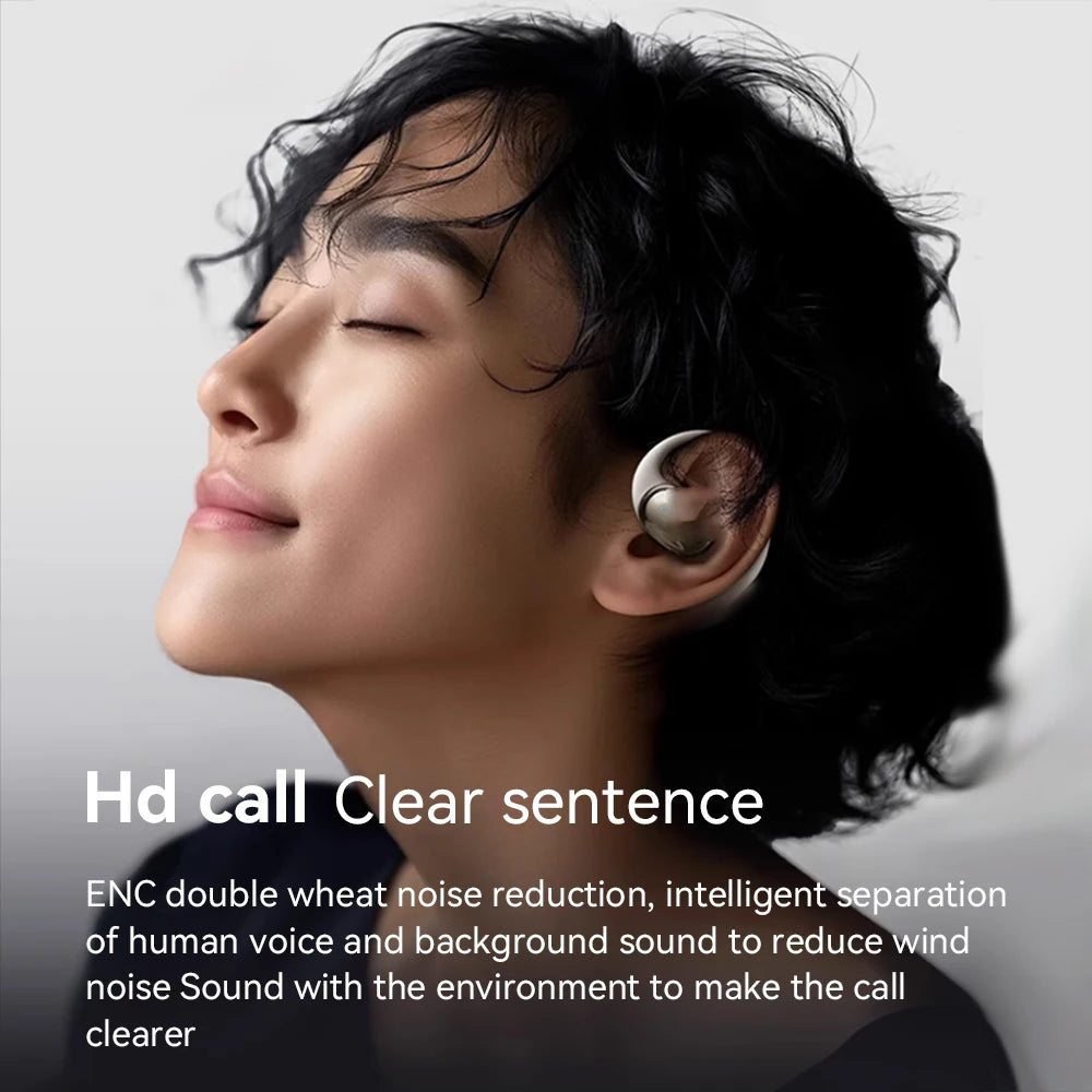 Headphones Plated Digital Stereo Movement Ear-deaf Bone Conduction Wireless Hanging Ear Game Long Battery Life With Mic Earphone