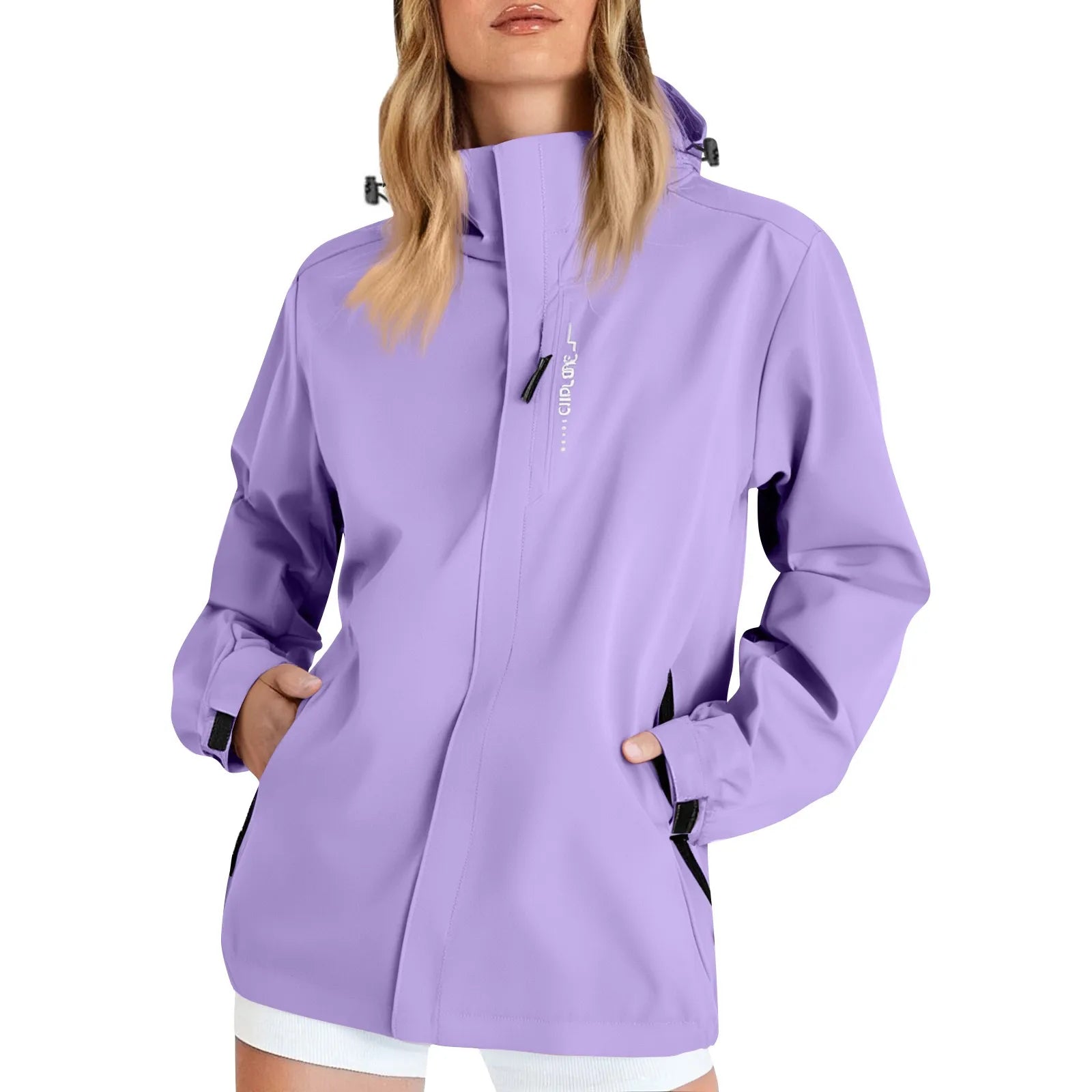 Women's Jacket Solid Color Long Sleeved Loose Fitting Outwear Hooded Outdoor Suit Windproof And Waterproof Thin Jacket Versatile