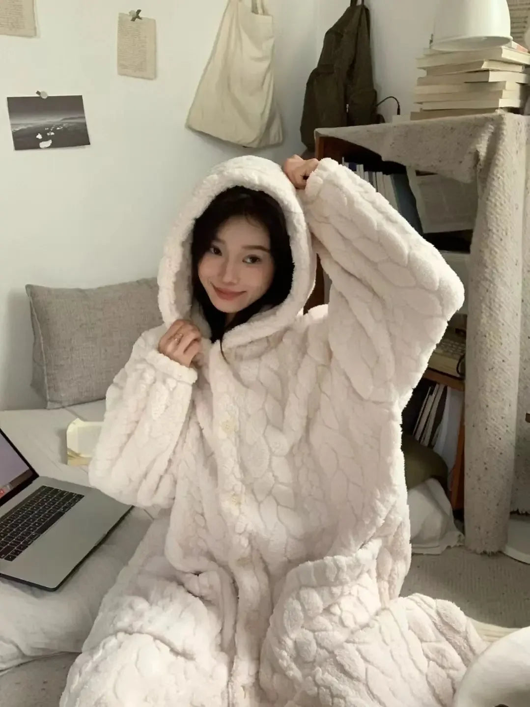 2025 Winter Robe For Women Sweet Elegant Jacquard Fashion Homewear Sleepwear Loungewear Christmas Night Warm Comfy Long Bathrobe