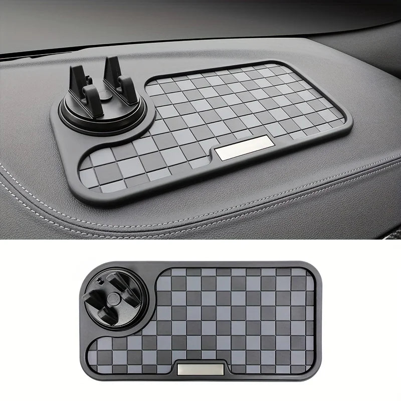 Car Anti-skid Pad Dashboard Center Console  Dashboard Anti Slip Mat with Phone Mount 360-Degree Rotation PVC Key Storage Mat