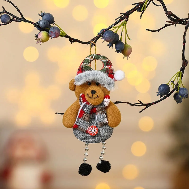 Christmas Hanging Doll Ornaments Cartoon Santa Cluas Snowman Elk Bear Xmas Tree Pendants Noel Natal Merry Christma Decor 2024