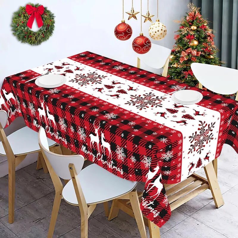 Christmas PE Tablecloth Merry Christmas Decoration For Home 2025 Navidad Kerst Xmas Decor Noel Kerst Happy New Year Gift 2026