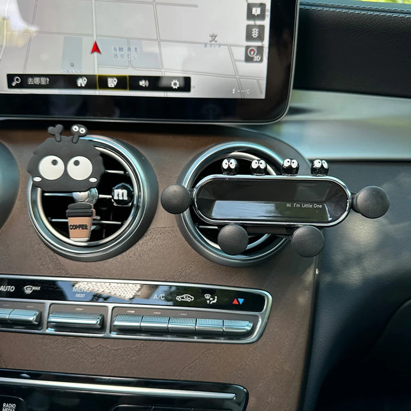 Cute Cartoon Universal Gravity Car Phone Holder GPS Stand Bracket Creative Toy Auto Air Vent Clip Mount Mobile Phone Holder