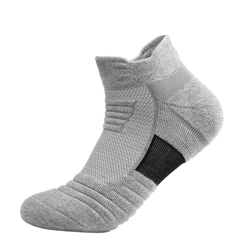 6/3/1 Pairs New Men Sports Running Fitness Flight Short Tube Socks Women's Towel Bottom Basketball Socks Solid Color Black Socks