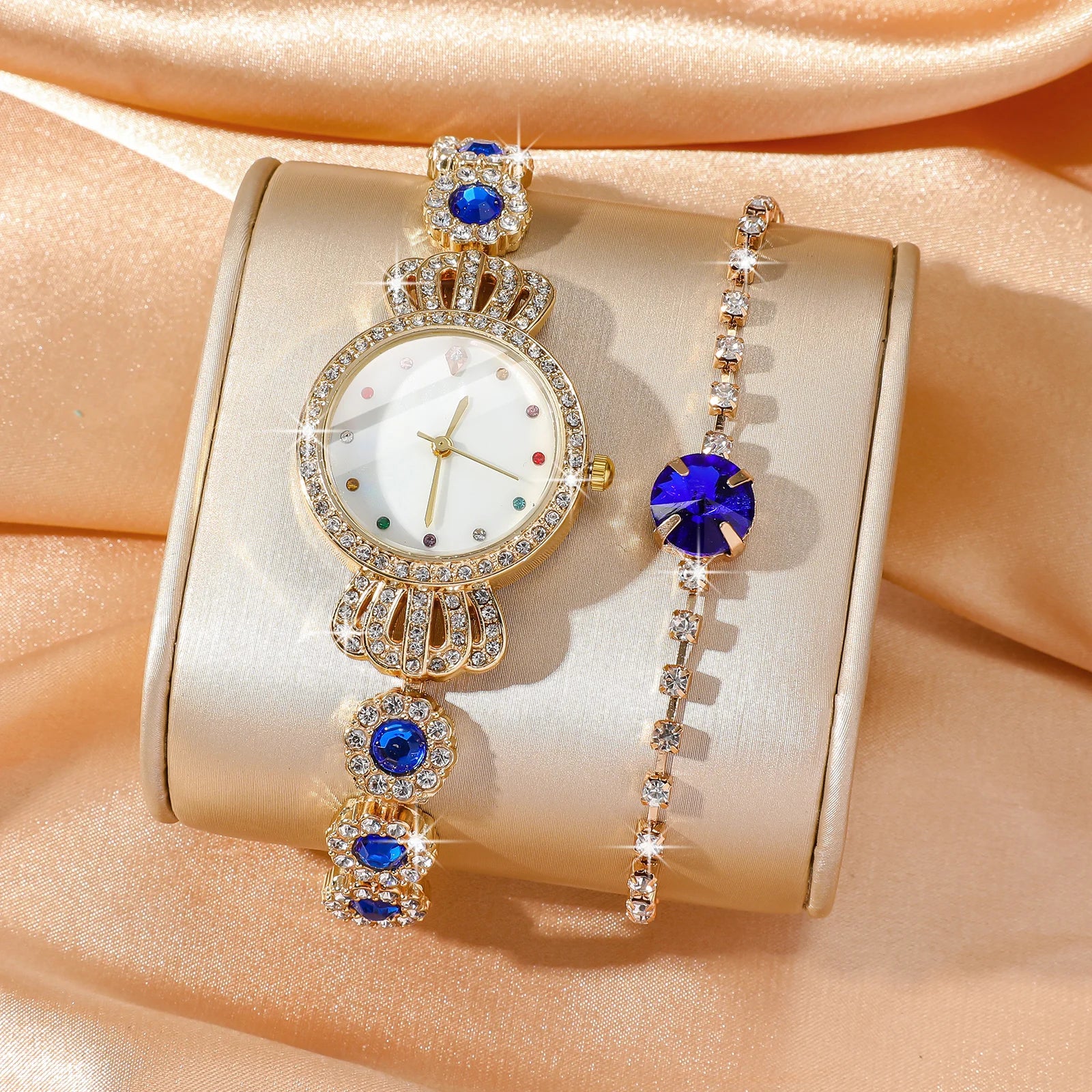 No gift box, small and fashionable design, versatile temperament, diamond jewelry set for women, 5 pieces.