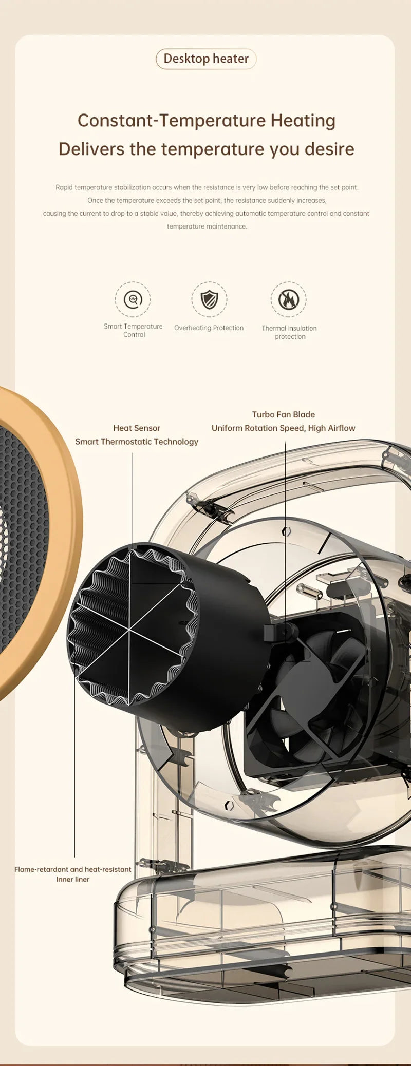 Xiaomi Mini Electric Heater Fast Heating Portable Warmer Energy Saving Heater Power Failure Protection For Office Bedroom Use