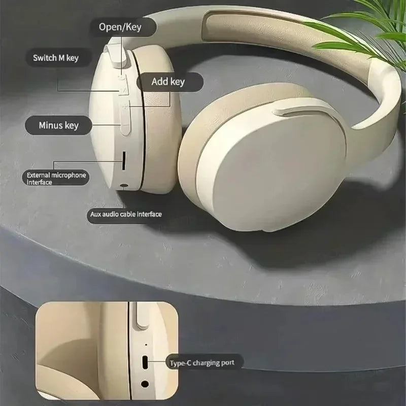 Bluetooth 5.3 Earphone 9D Hifi Bass Wireless Headphones Fold Headset Game Sport Headphone Fone Bluetooth Earbuds Noise Reductio