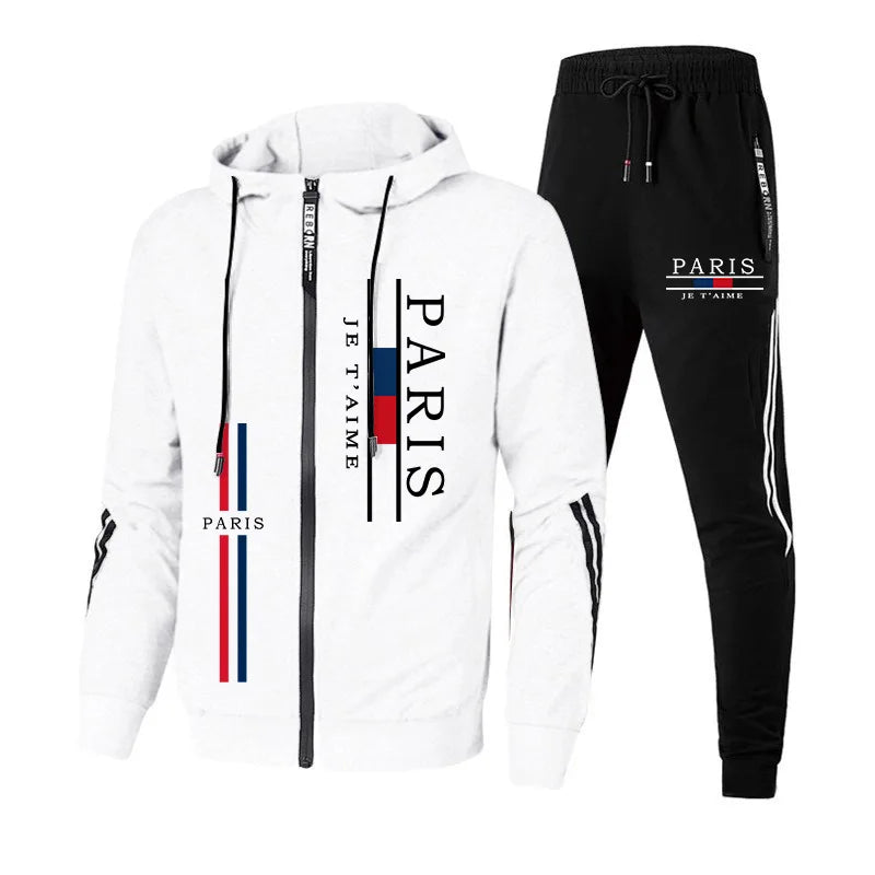 Men's Tracksuit Daily Fashion Autumn Winter Casual Quality Pullover Single Zipper Men Sweatshirts Hoodies Pants Sports Outdoor