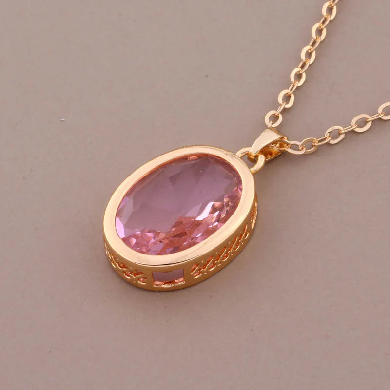 New Elegant Luxury Women's Sets Big Earrings And Pendant High Quality Jewelry Set Gold Color Fashion Daily Jewelry