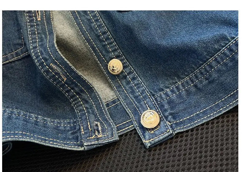 Streetwear Women's Denim Jackets Short Sleeve Summer Jean Jacket Outwear Ropa Mujer Fashion Retro Vintage Coat Cropped Tops