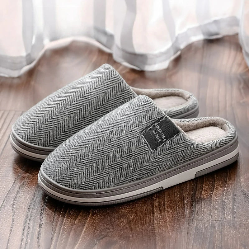 Winter Men's Slippers Warm Cotton Slippers Lightweight Comfortable Casual Shoes Home Indoor Couples Flats Non Slip Soft Slippers