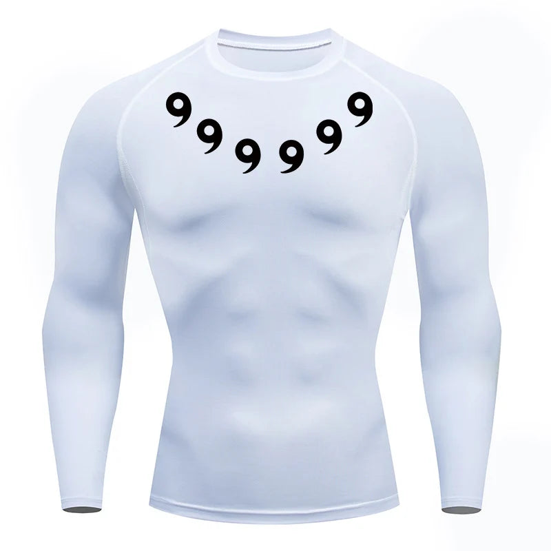 Print Compression Shirts for Men Gym Workout Athletic Quick Dry Tshirts Tops Training Running Baselayers Undershirts Rash Guard