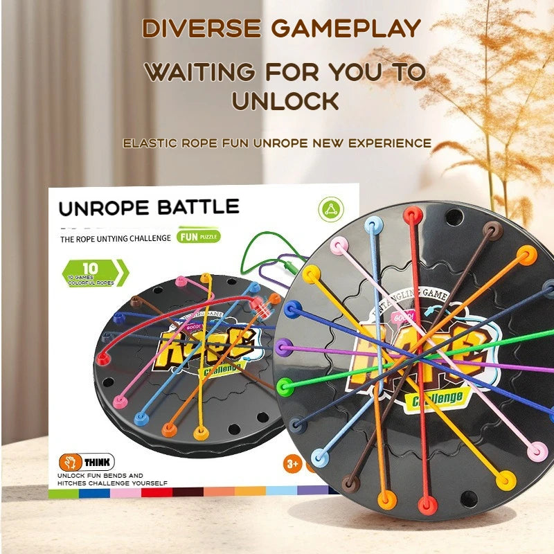 Kid Rope Knots Puzzle Board Game Color Line Twisted Connected Ropes  Table Game Parent Child Interactive Toy Birthday Present