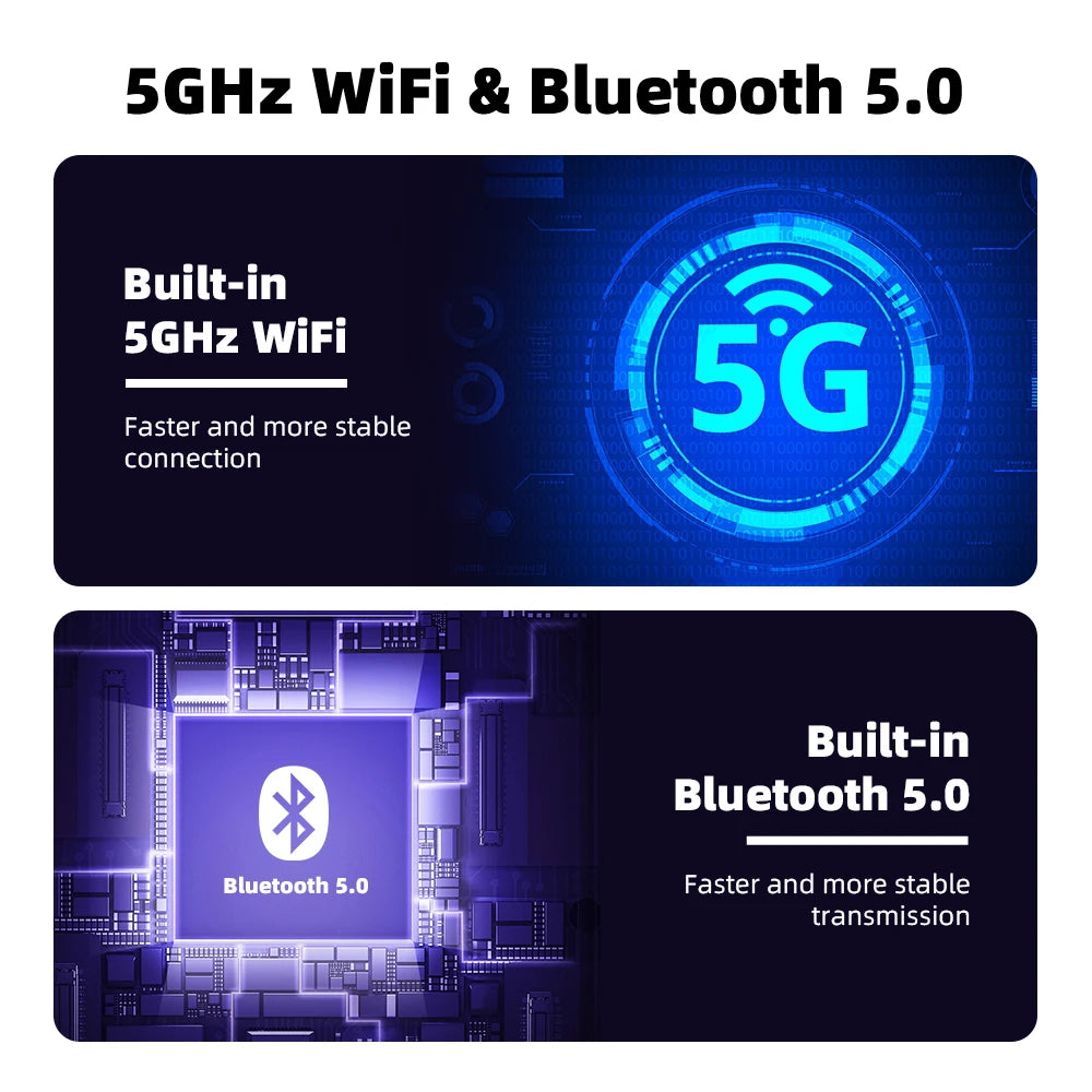 New Wired To Wireless Carplay Android 2 In 1 Automatic Adapter Car Gadget Smart Box Plug and Play 5Ghz Wifi Fast Connection