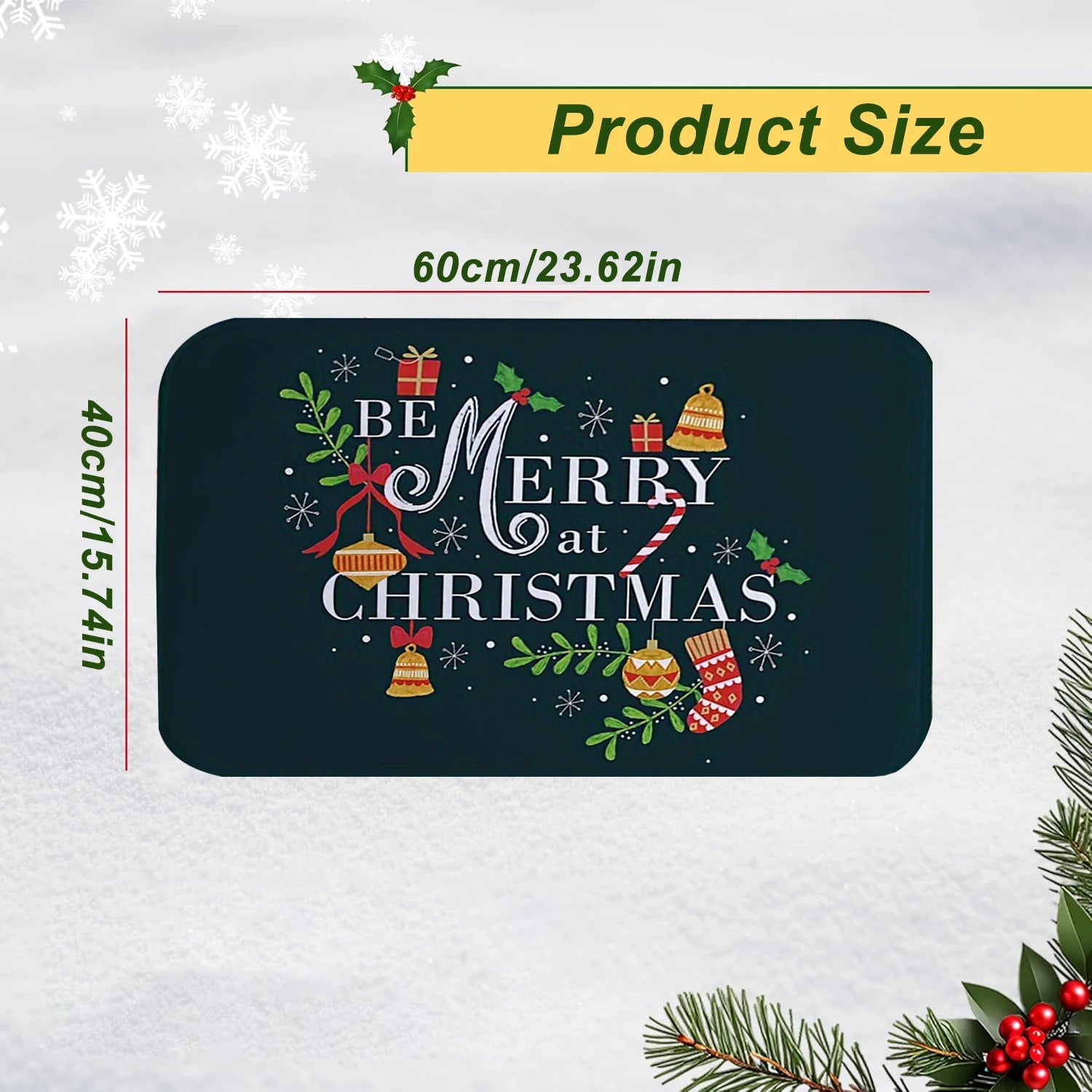 Christmas Carpet Cartoon Gingerbread Man Crystal Velvet Kitchen Floor Mat Non-slip Door Mat Entry Door Mat new year Home Decor