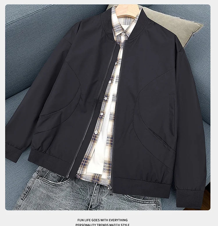 Men's Jacket Fashion Stylish Lightweight Windbreaker Casual Loose Soft Fashion High Quality Handsome for Mens Outdoor Men's Coat