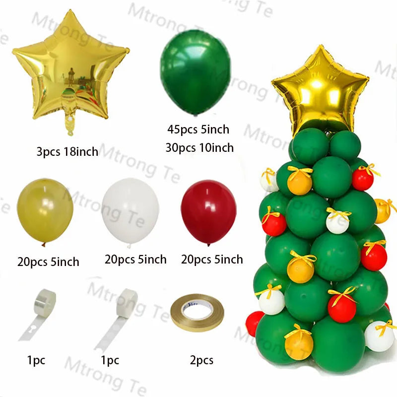 Christmas Decoration 2023 Balloon Red Green Arch Garland Kits Candy Balloons Santa Claus Merry Christmas Party New Year Decor