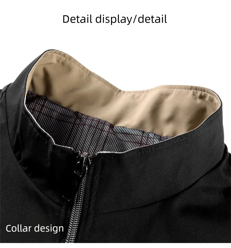 Jacket casual youth jacket stand up collar versatile men's windbreaker  high end men's top for spring and autumn
