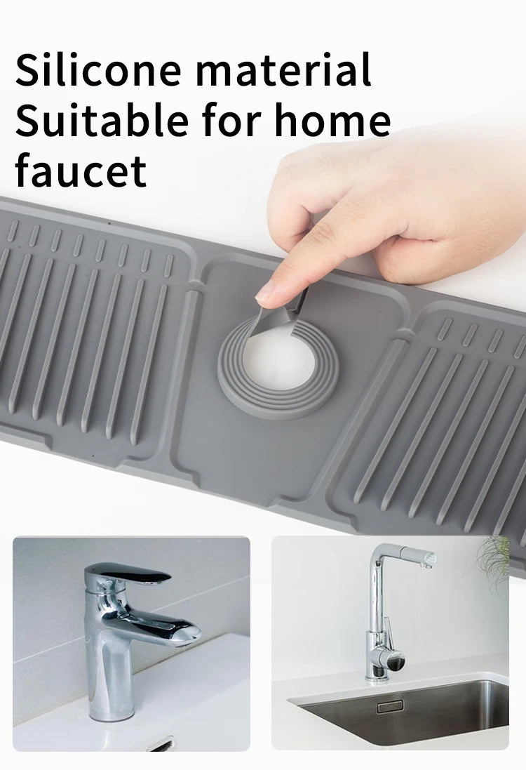 Kitchen Silicone Faucet Mat Faucet Water Catcher Mat Sink Splash Pad Countertop Protector Bathroom