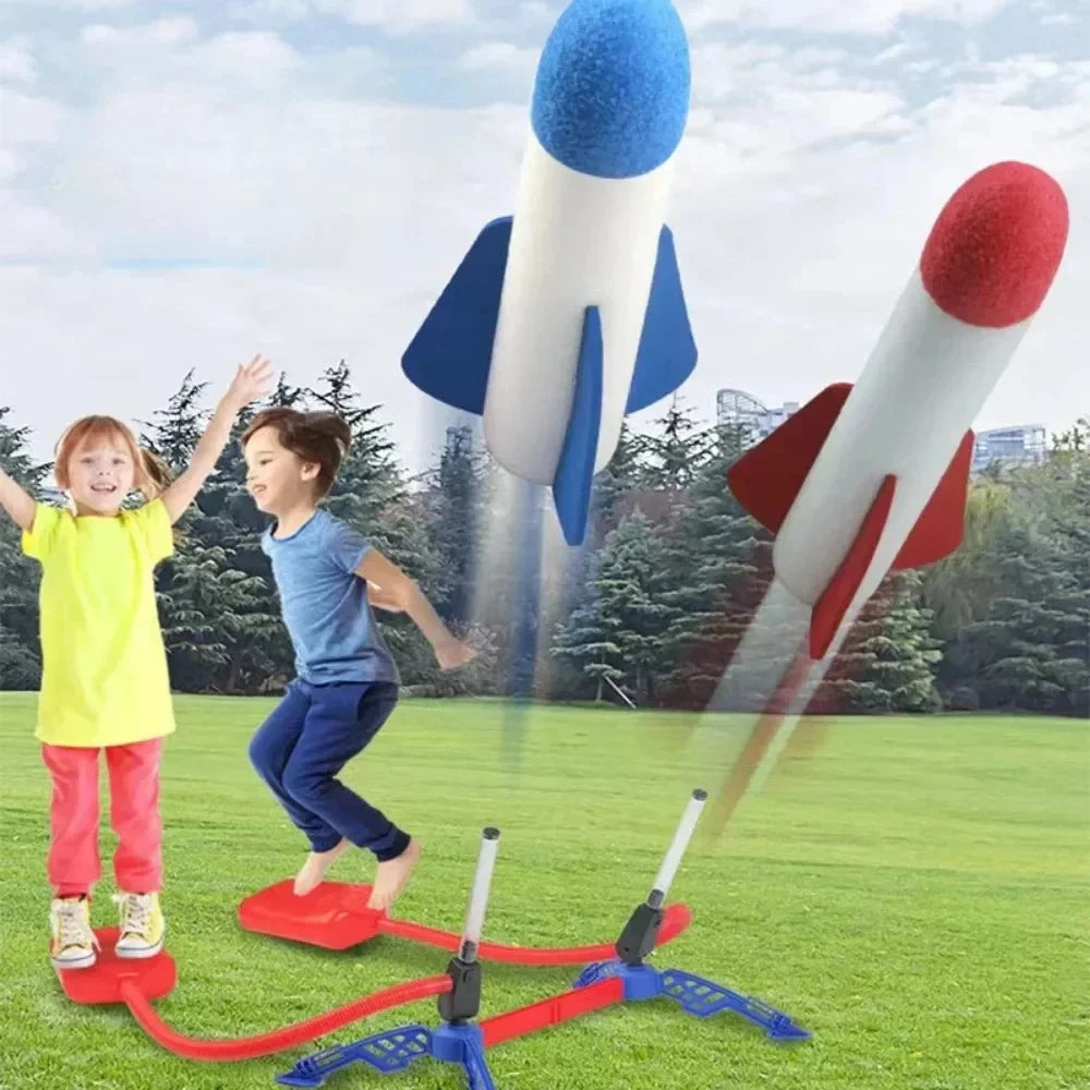 Kid Air Rocket Foot Pump Launcher Outdoor Air Pressed Pedal Soaring Rocket Toys Child Play Set Jump Sport Game Toys For Children