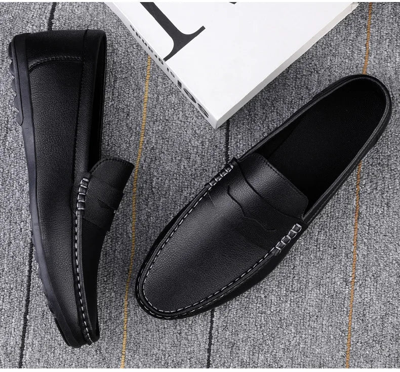 Shoes Men's 2025 Spring/Autumn New Casual Leather Shoes for Driving Flat Bottomed Man Shoes  Designer Loafers Men