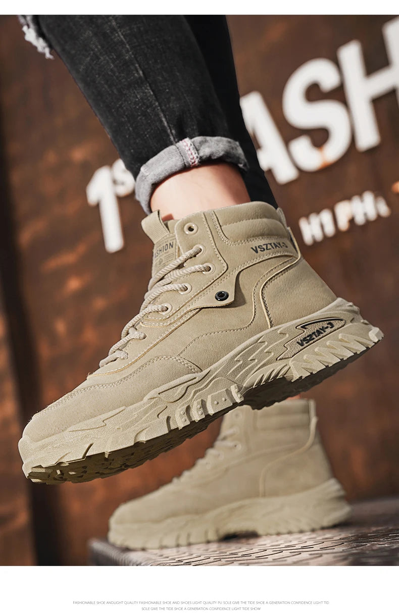 2025 New Autumn Winter Shoes for Men Outdoor Non-slip Wear-resistant Short Boots Fashion Comfort Casual Men's Shoes Botas Hombre