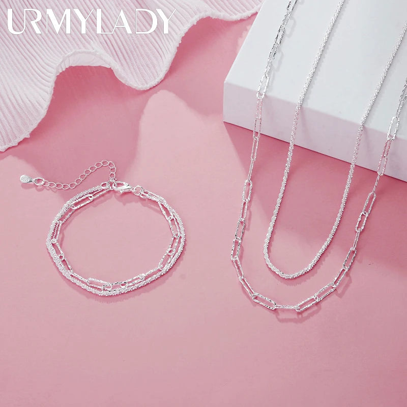 Original 925 Sterling silver Beautiful bracelets necklaces for women fashion designer party wedding Jewelry sets gifts