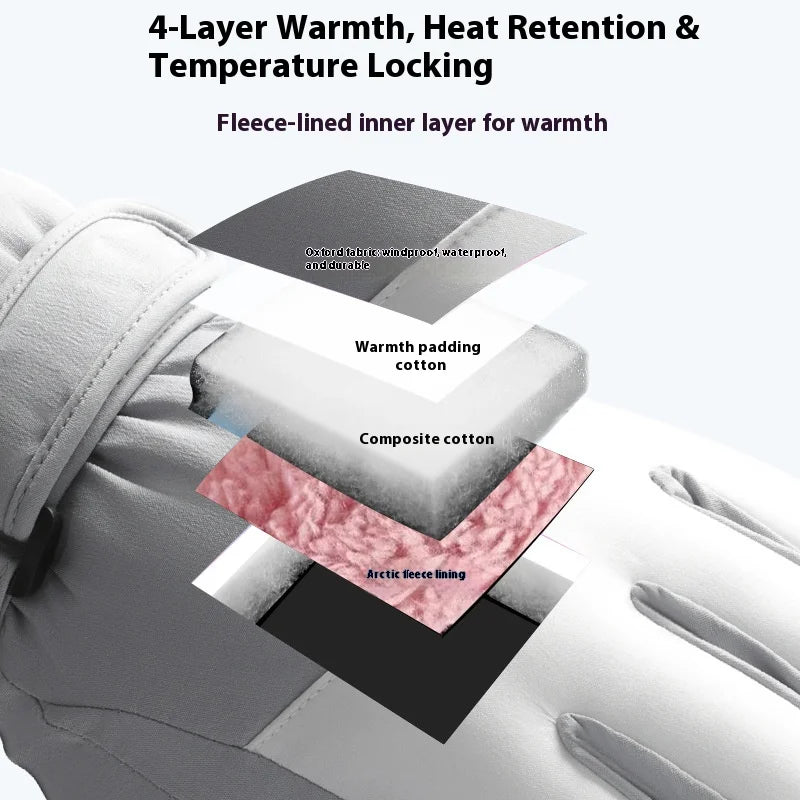 Winter Cycling Gloves Non Slip Touch Ski Gloves Snowboard Accessories Waterproof Pocket Warm Men's and Women's Gloves