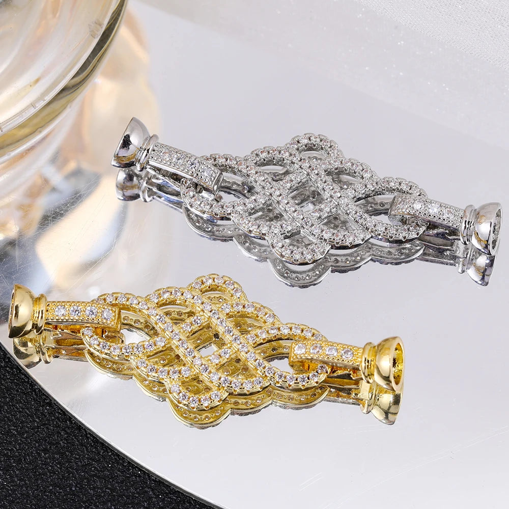 Juya 18K Gold Silver Plated Wedding Decorations Connect Fastener Closure Clasps Accessories For DIY Beads Pearls Jewelry Making