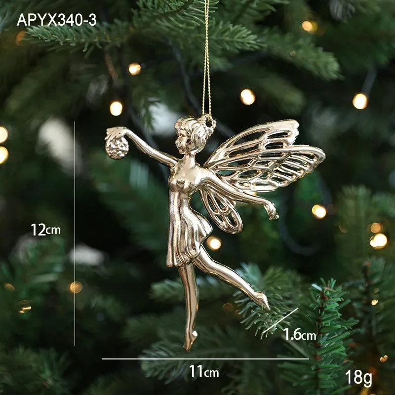 Christmas Decorations Snow House Pendant Xmas Tree Hanging Ornaments Fairy Noel 2026 Merry Christmas Decor Happy New Year 2026