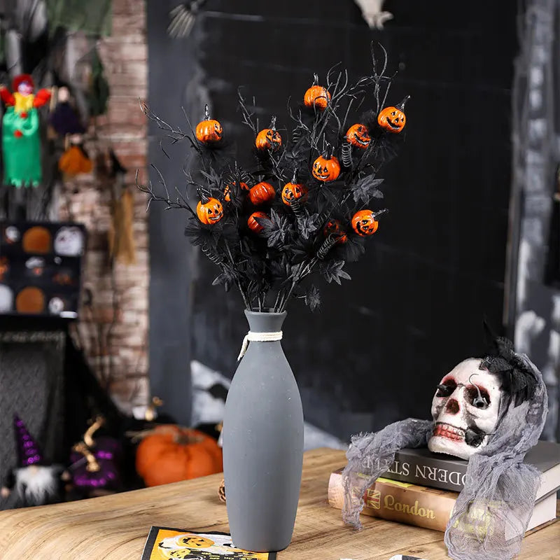 Halloween Party Decor Black Horror Pumpkin Cutting Bouquet For Halloween Festival Prank Party Gift Party Furniture Decoration