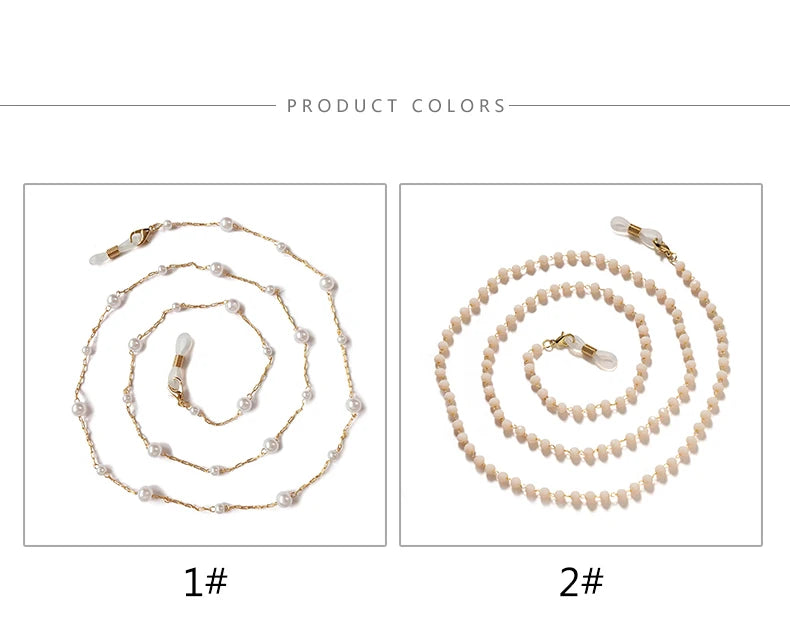 2022 New Eyeglasses Chains Women Sunglasses Holder Necklace Eyewear Retainer Accessories Pearls Sunglasses Chains Gold