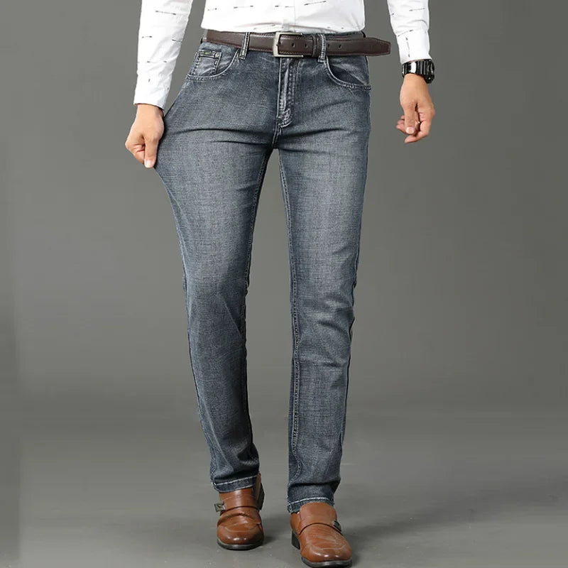 Men's Jeans Fashion Straight Denim Pants Male Classic Casual Jeans Male Plus Size Denim Trousers Ripped Jeans 28-40 Clothing