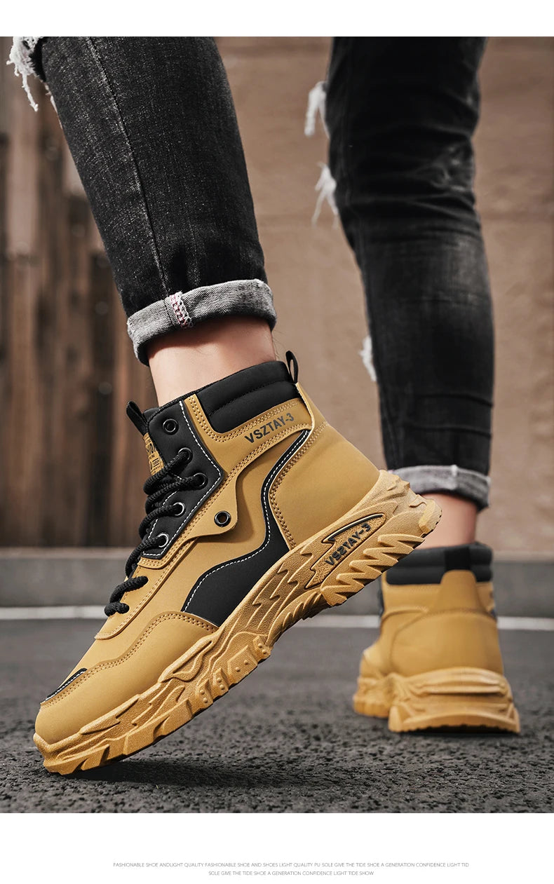 2025 New Autumn Winter Shoes for Men Outdoor Non-slip Wear-resistant Short Boots Fashion Comfort Casual Men's Shoes Botas Hombre