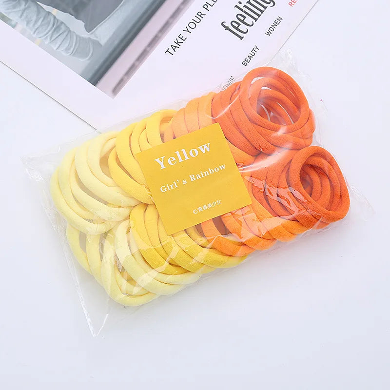 50PCS/Set Women Girls Basic Hair Bands 4cm Simple Scrunchies Elastic Headband Hair Ropes Ties Ponytail Hair Accessories Headwear