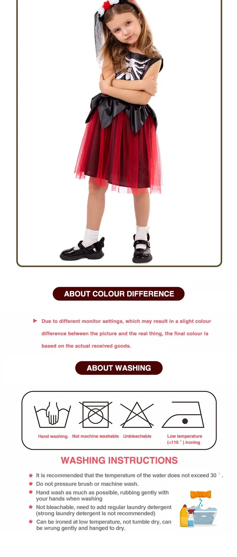 Halloween cosplay girls sleepveless vintage party dress scary skull witch day of the Dead costume #1 # W