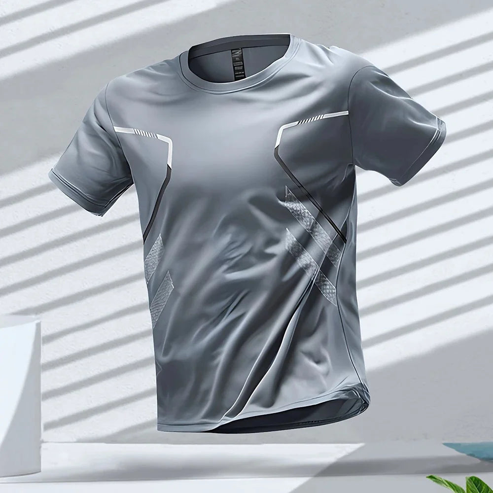 Men's T-shirts Sport Running T-shirt Men Quick-drying Breathable Short Sleeve Round Neck Active Tee Outdoor Workout Men Clothing